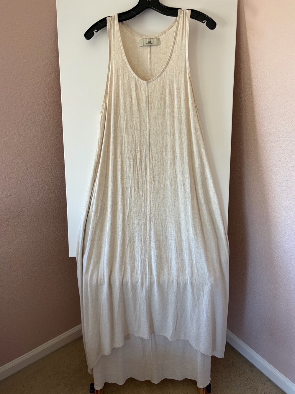 Thread & Supply Linen Rayon High Low Midi Dress L Fits Modern Medium Pockets